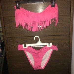 Guess - Pink Strapless Bikini - Size Medium